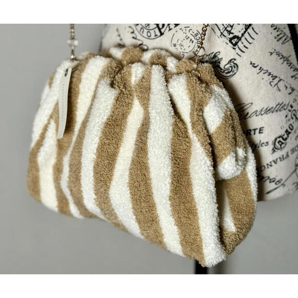 Anthropologie Tan and Cream Striped Bag - Picture 5 of 9